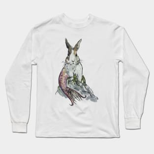 Mermaid Bunny on Rock Long Sleeve T-Shirt